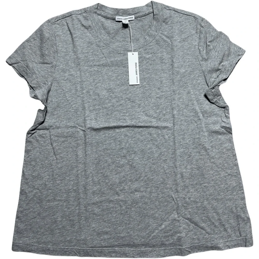 James Perse Women's Size 3 Standard Gray Short Sleeve T Shirt Made In USA NWT - Picture 1 of 7
